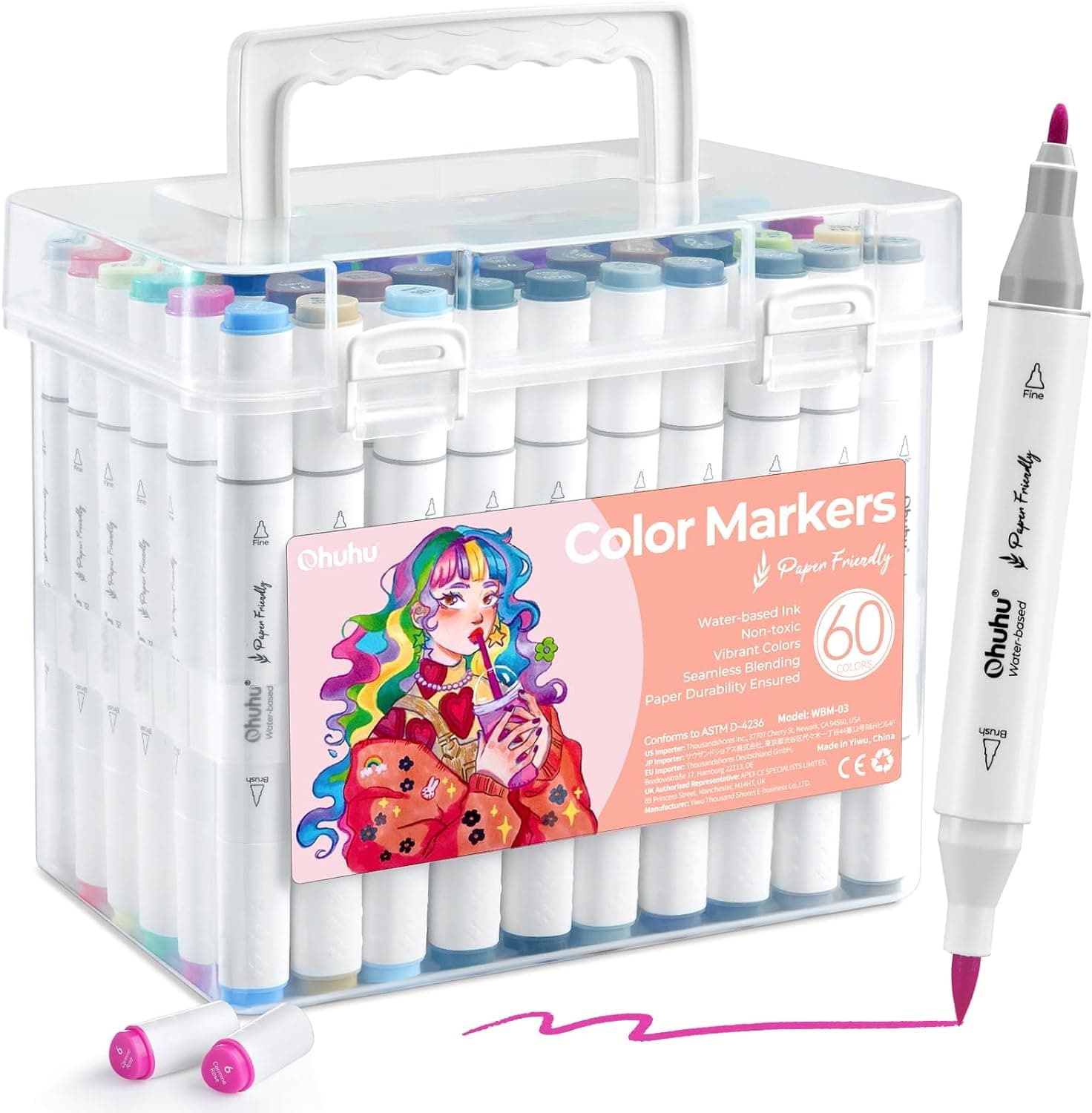 Ohuhu Water-Based Markers (60 Colors)